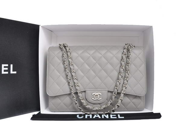 7A Replica Chanel Original Caviar Leather Jumbo Flap Bag A47600 Grey